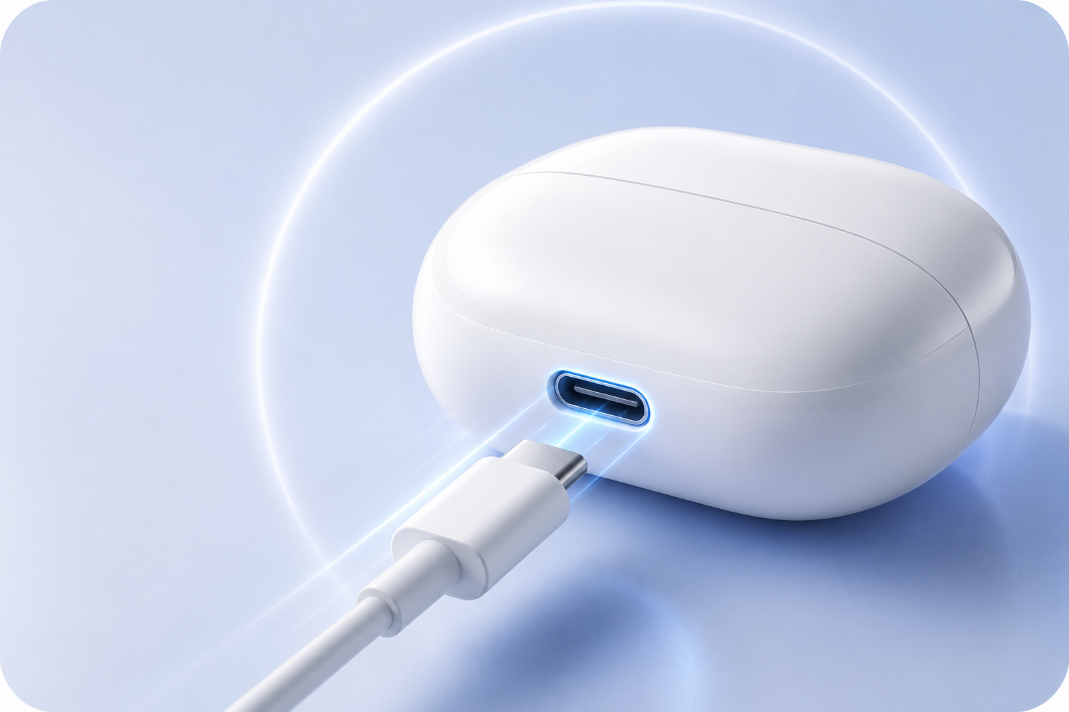 A26 Micro Earbuds USB-C charging port