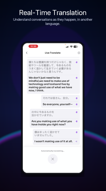 AI Translation interface