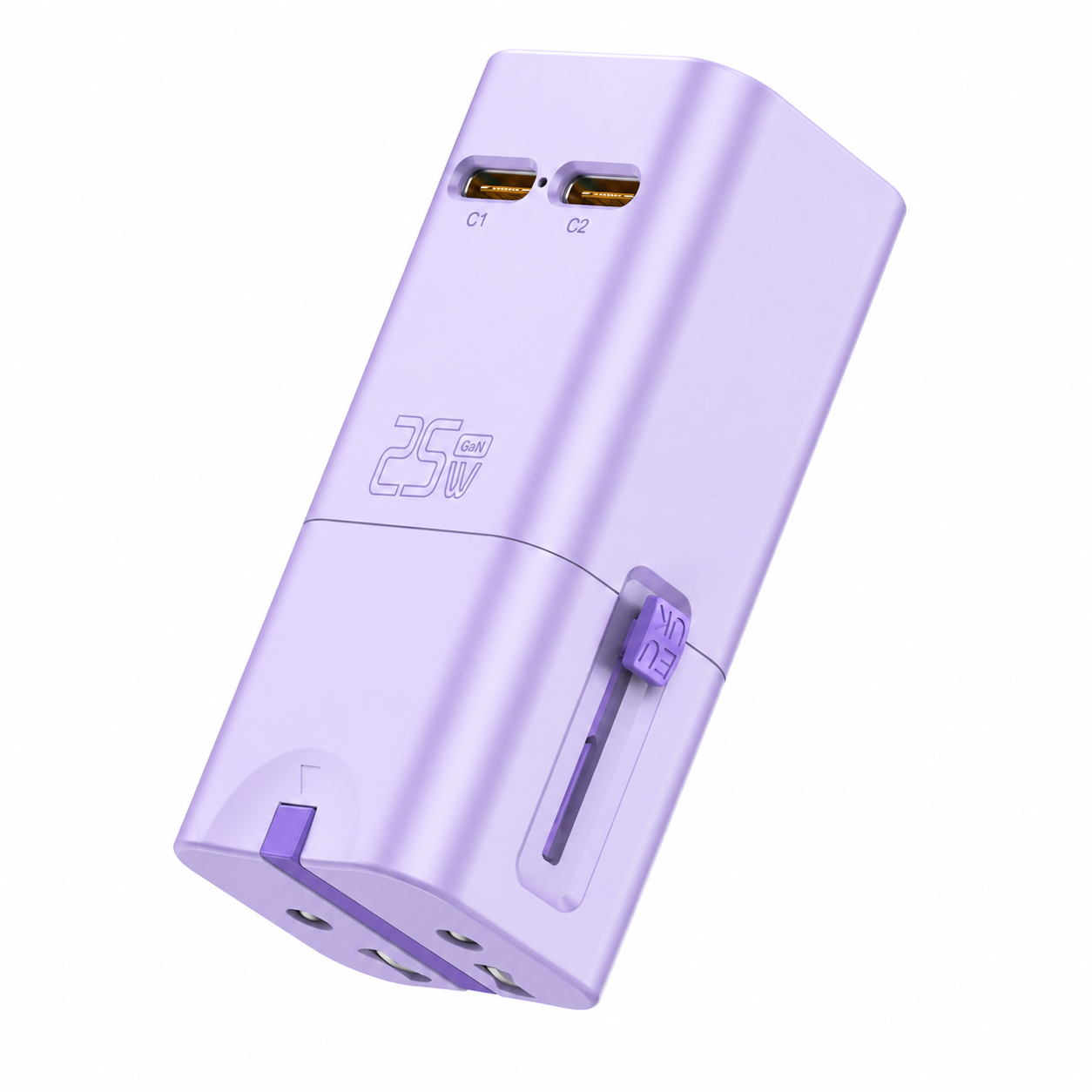Travel Plug in Purple